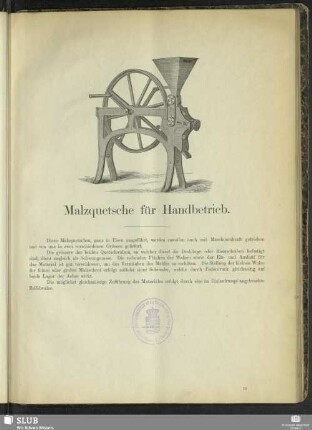 Malzquetsche für Handbetrieb