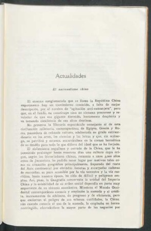 Actualidades : El nacionalismo chino