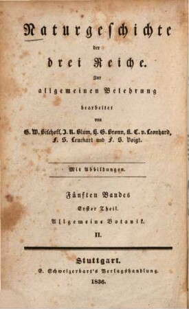 Lehrbuch der Botanik, 2,1. Allgemeine Botanik II