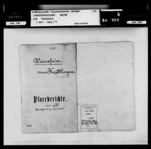 Pfarrei Wiernsheim: Pfarrberichte und Pfarrbeschreibungen