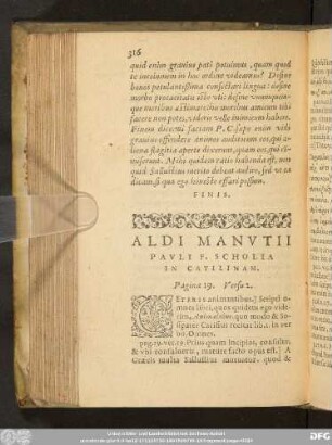 Aldi Manutii Pauli F. Scholia In Catilinam.