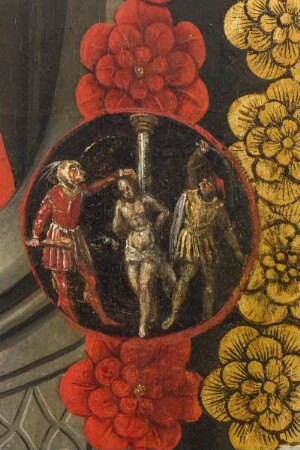 Marienaltar — Medaillon mit Geisselung Christi