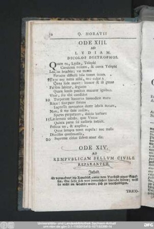 Ode XIII. Ad Lydiam.