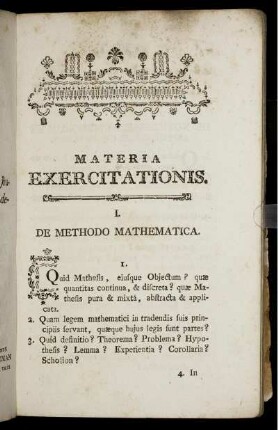Materia Exercitationis