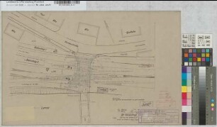 Änderung und Befestigung des Bahnüberganges Bahnhof Finnentrop km 61,330: Lageplan, M. 1:250 Stnr.: 51, Iwü, Bunr.: 56, Blnr.: 1