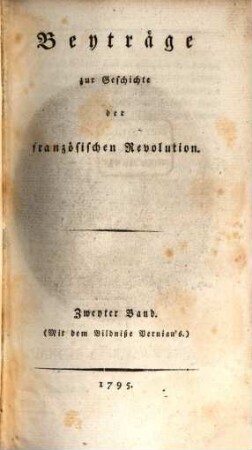 Beyträge zur Geschichte der Französischen Revolution, 2. 1795