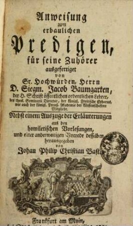 Anweisung zum erbaulichen Predigen