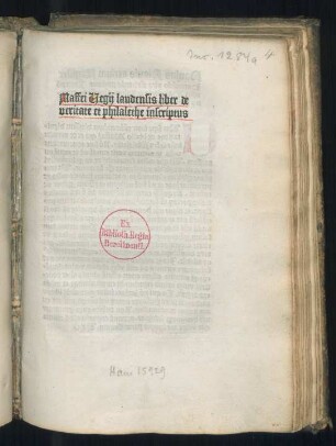 Dialogus inter Alithiam et Philalethen. Hrsg. Paulus Niavis