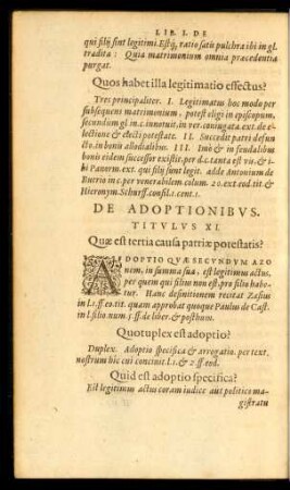 De Adoptionibus. Titulus XI.