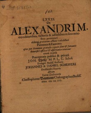 LXXXI. De Alexandri M. expeditionibus ...
