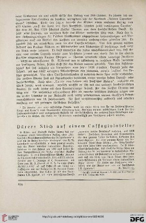 Dürers Stich auf einem Caffagioloteller