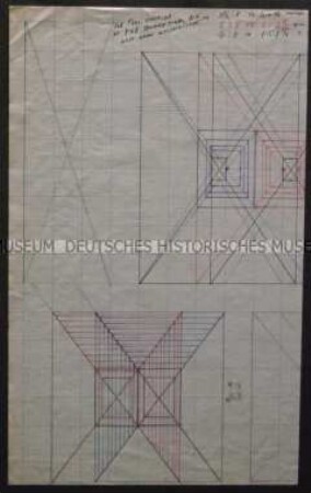 Entwurf zum Projekt "Helioptix" mit mehreren geometrischen Motiven