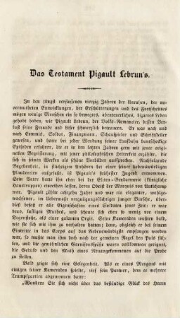 Das Testament Pigault Lebrun's