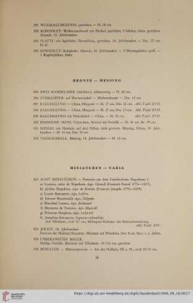 Bronze- Messing (Nr. 295-302)
