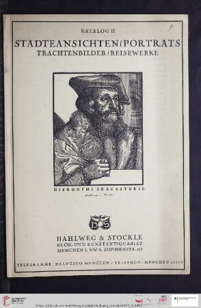 Nr. 2: Katalog / Hahlweg & Stöckle: Städteansichten, Porträts, Trachtenbilder, Reisewerke (Katalog-Nr. 2)