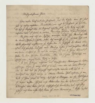 Brief von Georg Franz Burkhard Kloss an Joseph Heller