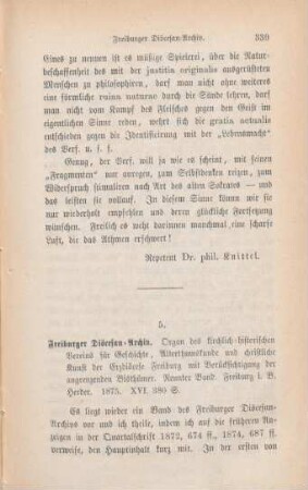 339-341 [Rezension] Freiburger Diöcesan-Archiv ; 9.1875