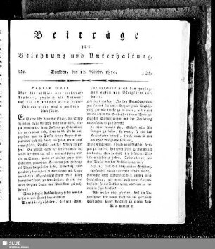 Beiträge zur Belehrung und Unterhaltung