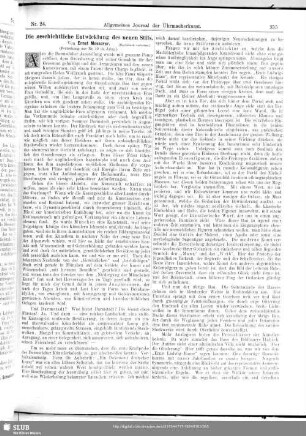 Die geschichtliche Entwicklung des neuen Stils (Fortsetzung aus Nr. 10)