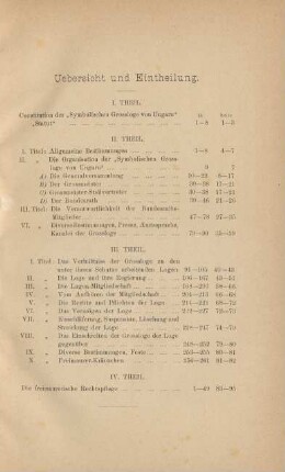 Uebersicht und Eintheilung.