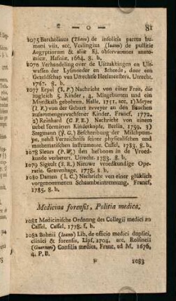 Medicina forensis, Politia medica.
