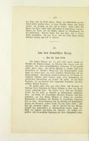 XI. Aus dem französischen Kriege