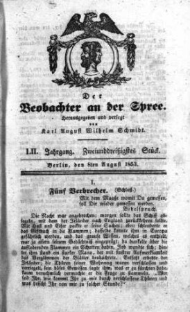 32. Stück, 8. August 1853