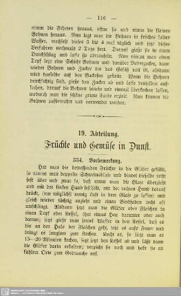 19. Abteilung. Früchte und Gemüse in Dunst