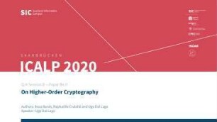 On Higher-Order Cryptography: Q/A Session B - Paper B4.D