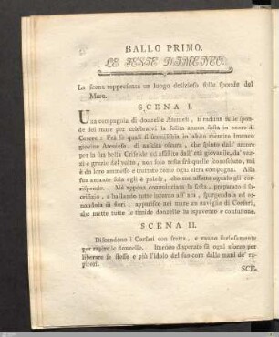Ballo primo. / Premier ballet.