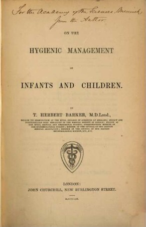 On the Hygienic Management of infants and children