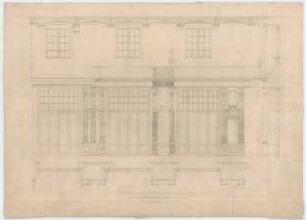 Thiersch, Friedrich von; Wiesbaden; Kurhaus - Weinsaal, Ostseite (Grundriss, Ansicht, Schnitt)