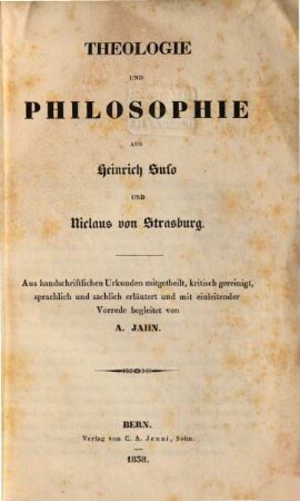 Lesefrüchte altdeutscher Theologie und Philosophie