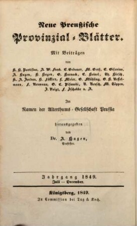 Neue preußische Provinzial-Blätter. 8, 8. 1849