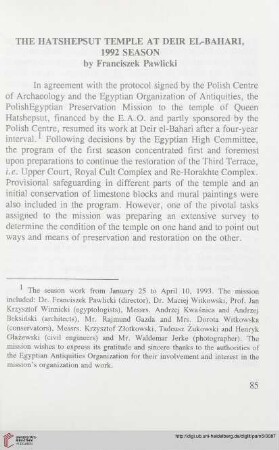 5: The Hatshepsut temple at Deir el-Bahari, 1992 season