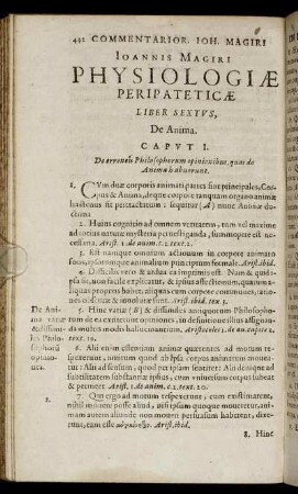 Liber Sextus. De Anima