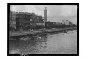 Suez-Kanal : Port Said, Ägypten. Blick auf Stadt und Leuchtturm am Suezkanal während der Überfahrt, 1908/1913