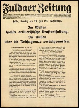 Ausgabe vom Sonntag, den 29. Juli 1917.