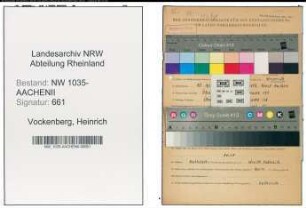 Entnazifizierung Heinrich Vockenberg , geb. 30.04.1891 (Bergarbeiter)