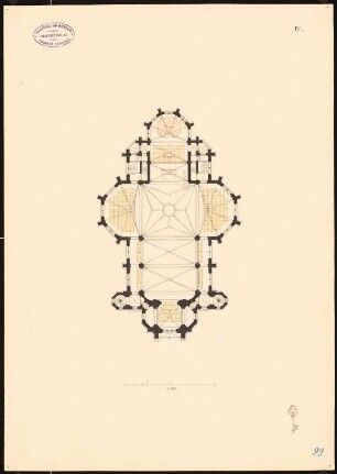 Peterskirche, Frankfurt/Main: Grundriss der Empore 1:200
