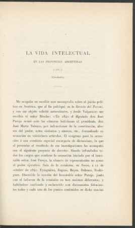 La vida intelectual en las provincias argentinas - (Conclusión) : (1861)