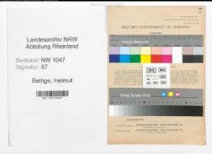 Entnazifizierung Helmut Bethge , geb. 13.03.1907 (Prokurist)