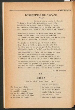 Rosa : Letra adecuada para tango