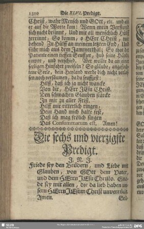 Die sechs und vierzigste Predigt