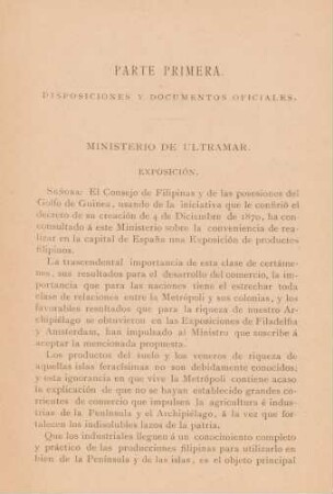 Parte primera. Disposiciones y documentos oficiales