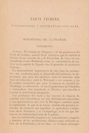Parte primera. Disposiciones y documentos oficiales