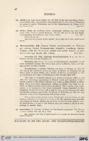 Judaica (No. 139 - 147)