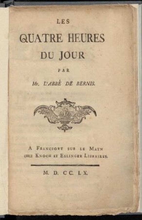 Les Quatre Heures Du Jour