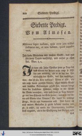 Siebente Predigt. Vom Almosen.