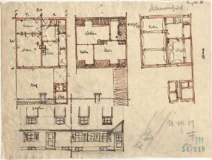 Fischer, Theodor; Schweinfurt (Bayern); Wohnsiedlung Bauverein - Grundrisse, Ansicht